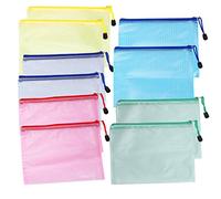 10 Pcs Borse di File A5, Sacchetto di Zip Impermeabile Mesh Sacchetto del Documento Plastica Borse Portaoggetti Porta Documenti Busta Plastica Sacchetti da Viaggio