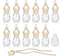 10 Pcs Bottiglia Deodoranti per Auto Vuota,Deodorante per Ambienti Diffusore Bottiglia Ciondolo Olio Aromaterapia Retrovisore Specchio Décor