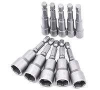 10 Pcs Bussole per avvitatore, 6-19 mm Hexagon Nut Driver Drill Bit, Attacco Esagonale da 1/4" per Trapani, Dadi e Adattatori per Bussole a Percussione