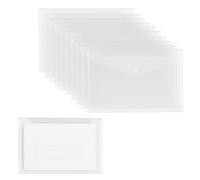 10 pcs Busta Portadocumenti con Bottone, Cartelline Portadocumenti A5 Trasparenti, Buste Porta Documenti in Plastica Resistente, Cartelle Portadocumenti Formato A5 per Ufficio, Scuola e Viaggio