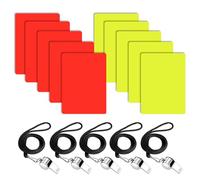 10 PCS Cartellini Arbitro Calcio in PVC, Cartellini Arbitro Calcio Kit, Cartellino Rosso Cartellino Giallo con Accessori Fischietto Arbitro. Perfetto per Partite di Calcio, Competizione Sportiva