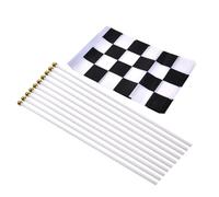10 Pcs Checkered Hand Flags - 5x8 Inch Racing Flags With Spear Tops, Classic Black & White Design | For Race Tracks, Motorsport Parties, Finish Line Decor, Themed Events