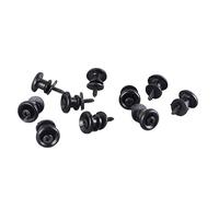 10 Pcs Cinghia di Chitarra Pulsante di Blocco Fungo Straplocks Regolabile Cinghia di Bloccaggio Spille Cinghia di Fermo per Ukulele Basso (Nero)
