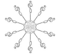 10 Pcs Ciondolo A Forma Di Nota Musicale Anello Note Musicali Portachiavi Retrò