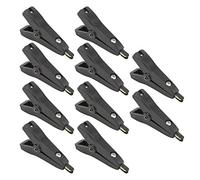 10 pcs clip di cocodile clip positivo test negativo connettore in ottone placcato 25 mm Apertura J60043 Clip di prova elettrica premium per caricabatterie per auto e attrezzature (Nero)