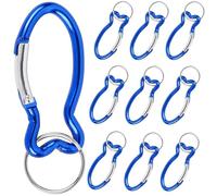 10 PCS Clip per pesce in lega di alluminio a forma di pesce, Moschettoni A Forma di Pesce, Moschettone a molla in metallo, per Campeggio All'aperto, Escursionismo, Arrampicata