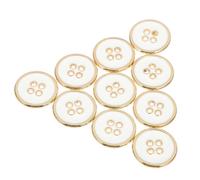 10 Pcs Coat Buttons Crafts Sew Windbreaker Men and Women White Alloy