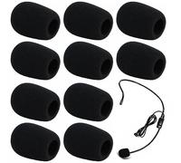 10 Pcs Copertura Microfono In Spugna,Operchi Per Microfono In Schiuma,Confezione Da Schiuma Per Microfono,Mini Microfono In Schiuma Per Aula,Sala Conferenze,Performance Sul Palco,Diametro 8mm,Nero
