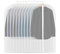10 PCS Custodia Porta Abiti, 60×100CM Copriabiti Antipolvere Trasparenti, Buste per Abiti, Copertura Vestiti con Cerniera, Custodie Copri Abiti per Smoking, Giacca, Camicie, Gonne