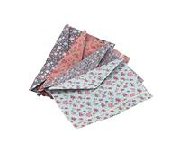 10 Pcs Felt A4 Size Floral Pattern Document Folder with Snap Button Office Cash Coin Stationery Storage Random style Per Scrivania