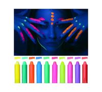 10 Pcs Glow in The Dark Body Face Paint, Neon Glow in The Black Light UV Fluorescent Crayons Paint Sticks for Kids Adults Halloween Blacklight Birthda