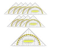 10 PCS Goniometro,16 cm, Squadrette Scuola Media e Squadrette Piccole Geometria, Squadra Goniometro E Squadretta con Goniometro per Uso Scolastico, Tecnico e Nautico
