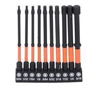 10 Pcs Hex Head Wrench Drill Bit Set, SAE Hex Bit Set - 100mm Length 1/4 Inch Shank S2 Alloy Steel Hex Bits with Storage Rack - Essential for Home and Workshop Projects