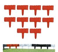 10 pcs Imitation Stone Plastic Garden Fence,Plastic Retaining Edging Border,Grey Cobbled Effect Landscape Decor,Interlocking No Dig Decorative Panels only suitable for loose soil，Red