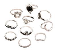 10 pcs Knuckle Stacking Rings for Women Teen s, Boho Vintage Finger Rings Stackable Midi Rings set Attractive and fashion