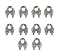 10 Pcs M8 Morsetti Serracavo Morsetti per Cavo Acciaio 8mm Clip Cavo per Fune Metallica Morsetti per Fune Metallica a Forma di U Fermacavo in acciaio INOX 304 per Cavi Funi Metalliche,Stendibiancheria