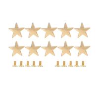 10 Pcs Metal Star Rivets 20mm High Glossy Zinc Alloy Star Rivets with 7mm PH Screws for Clothing Shoes Jackets (Gold)