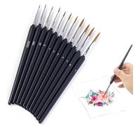 10 PCS Pennelli per Dipingere, Set Pennelli Pittura, Pennelli Acquerello, Pennelli Miniature Professionali per Pittura Ad Olio, Modello, Miniatura, Acquerellare Piccoli Dettagli Fini