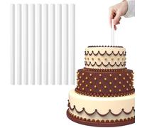 10 PCS per la costruzione di torte a più livelli e impilabili per sostenere torte rotonde,Bastoncini Supporto per Torta Riutilizzabili Bianco per costruzione di torte a più livelli