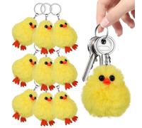 10 Pcs Portachiavi Con Una Piccola Papera Gialla Bambino Peluche Anatra Ripiena