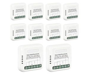 10 PCS Relè Multifunzione 8 Mode in 1,Passo Passo,Temporizzato 3 Minuti,Monostabile,Commutatore,Alternanza A/B,3/4 Sequenze Luce,Montaggio Da Incasso e Barra DIN,Silenzioso Con Memoria,2X10A 220V