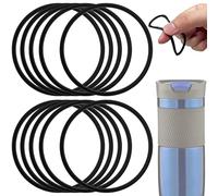 10 Pcs Replacement Gasket Rubber Lid Seals Compatible with 16 & 20 oz Contigo Snapseal Byron Travel Mug Ring, Silicone Leak-Proof Replacement Part for Contigo Coffee Travel Tumbler, Black