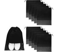 10 Pcs Sac de Chaussures de Voyage, Sacs de Chaussures pour Le Voyage, Sacs de Stockage de Chaussures Non-TisséEs avec La FenêTre Transparente pour L’Usage Quotidien Et de Voyage (Noir)