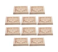 10 Pcs Sculture in Legno Per Mobili Fiori Decorativi Applicati Inserti Quadrati