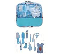 10 PCS Set Per La Cura Del Bambino,Set Portatile Neonato Accessori Bellezza Igiene per La Cura Dei Neonati Con Termometro, Pettine, Tagliaunghie, Forbicine,Spazzolino da Denti Etc (Blu-13pcs)