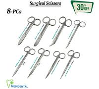 10-PCs Strumenti Chirurgici Dentistico di Funzionamento Forbici Set New