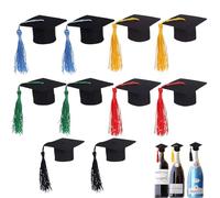 10 Pcs Tappo di bottiglia di vino tappo di laurea Bottiglia di Vino Decorativa a Forma di Cappello Per decorare le bottiglie di vino è la decorazione per feste di laurea Ne anniversari