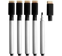 10 pennarelli per lavagna bianca riscrivibili cancellabili a secco, con tappo in gomma, design durevole nero