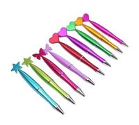 10 penne a sfera a spirale a forma di cuore con farfalla, penna a sfera, nera, scrittura liscia, forniture per ufficio e scuola