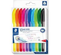 10 penne a sfera colorate con cappuccio tratto M