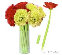 10 penne a sfera creative a forma di garofano artificiale, a forma di fiore nero, 0,5 mm, inchiostro gel, per ragazze, donne, insegnanti, a casa, ufficio, scuola, scrivania, decorazioni, colore