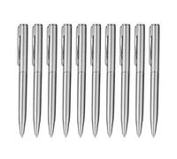 10 penne a sfera in metallo per firma Twist to Open/Close, penna a sfera per gli ospiti, per ufficio, inchiostro nero/blu