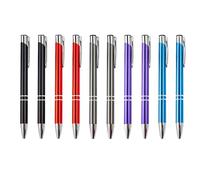 10 penne a sfera in metallo per ufficio, penna a sfera retrattile, ricaricabile, per scrivere Smoohtly regalo aziendale, forniture per ufficio e scuola
