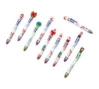 10 penne a sfera multicolore a 6 colori penna retrattile strumento di scrittura liscia studenti ufficio diario codifica colore cancelleria festa di Natale