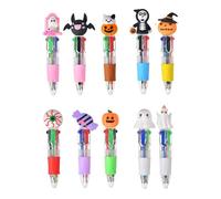 10 penne a sfera multicolore con fantasma, pipistrello, zucca e teschio