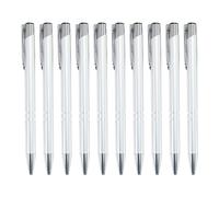 10 penne a sfera retrattili da 1,0 mm, in metallo, scrittura liscia, cancelleria per scuola e ufficio