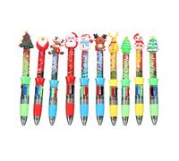10 penne natalizie multicolore, 4 colori in 1, retrattili, multicolore, a sfera, per scrivere arte creativa