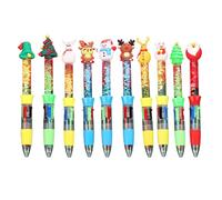 10 penne natalizie multicolore, 4 colori in 1, retrattili, multicolore, a sfera, per scrivere arte creativa