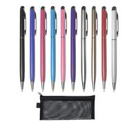 10 penne stilo con 1 custodia per penna, penna stilo 2 in 1 e pennino, penna a sfera con inchiostro nero, adatte per smartphone, tablet e carta