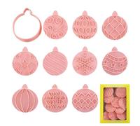 10 per biscotti a forma di Babbo Natale | Cookie Light Bulb Cookie | Bauble Mold Cookie Stamp | Kitchen Baking Tool Christmas Cutter Fondant Molds for Kids