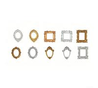 10 per mini cornici con classico contorno floreale per case delle bambole e composizioni decorative