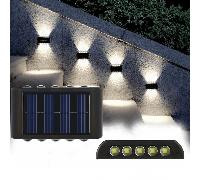10 Perline LED Luci solari su e giù Impermeabili per Esterni, Applique moderna Illumina il sensore di luce solare esterna, Apparecchio di illuminazione a parete per esterni per casa, giardino, veranda