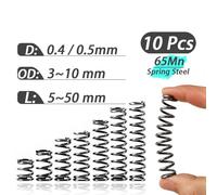 10 pezzi 0,4 ~,5 mm di diametro del filo molle compressione molla in acciaio bobina alta pressione rilascio ritorno for macchinari industriali automotive esterno (9/10 mm)(35mm,9mm/0.4mm(10Pcs))