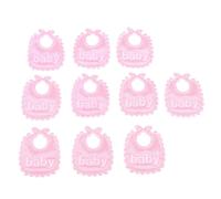 10 pezzi 1/12 Dollhouse Miniature Baby Doll Drool Bibs Kit Accs Rosa