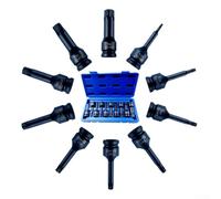 10 pezzi 1/2 pollice Drive per Torx Star Bit Socket Set per T20-T80, acciaio cromato per -Grade Socket Wrench Kit con STO portatile