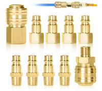 10 Pezzi 1/4" BSP Raccordi Compressa Aria Rapido Europea avec Filettatura Precisione, Adattatore Compressore Aria Attacco Baionetta, Attacchi Rapidi Compressori per Innesto Air e Connettori